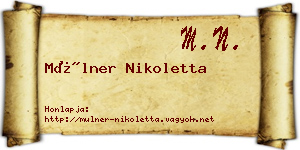 Mülner Nikoletta névjegykártya