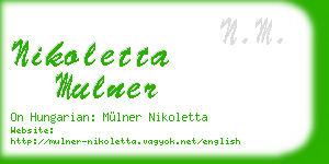 nikoletta mulner business card