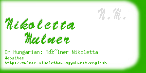 nikoletta mulner business card